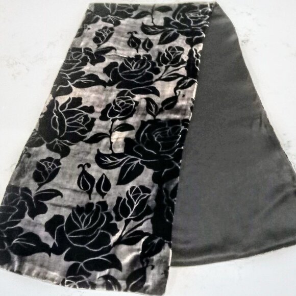 Set of 2 Collection XIIX Silk Velvet Floral Scarves - Picture 3 of 7